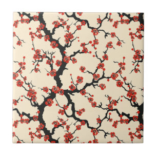 Elegantes Kirschblüten-Nahtloses Muster Fliese
