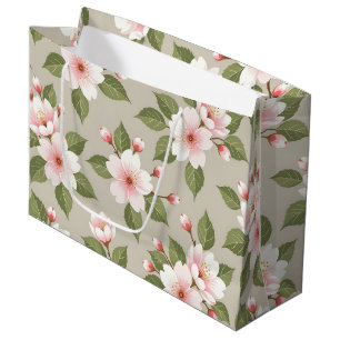 Elegantes Kirschblüten-Nahtlosmuster Große Geschenktüte