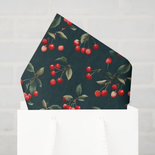 Elegantes Kirschenmuster-Decoupage Seidenpapier (Geschenk Tasche)