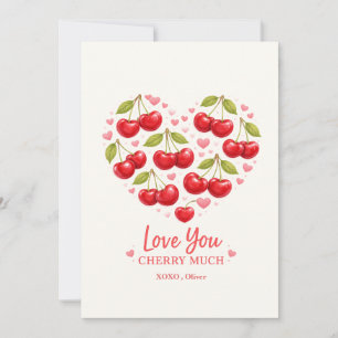 Elegantes Kirschherz Liebt dich Valentinstag Karte
