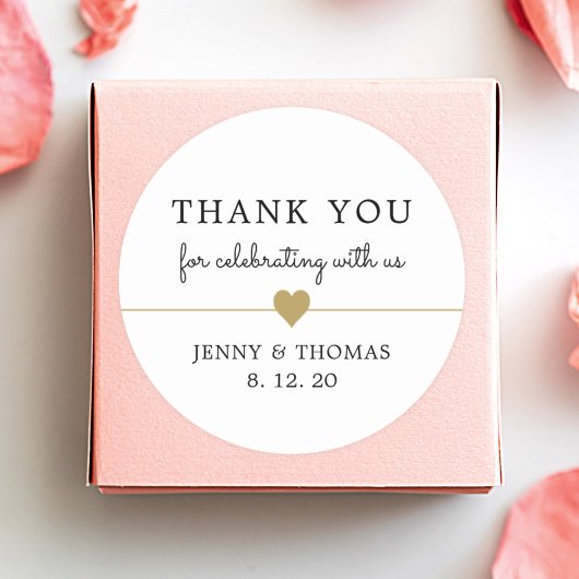 Elegantes, klares Imitat Goldenes Herz Runder Aufkleber