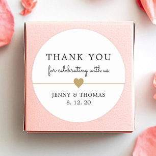 Elegantes, klares Imitat Goldenes Herz Runder Aufkleber