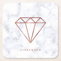 elegantes, klares Imitat Rose Gold Diamant weißer