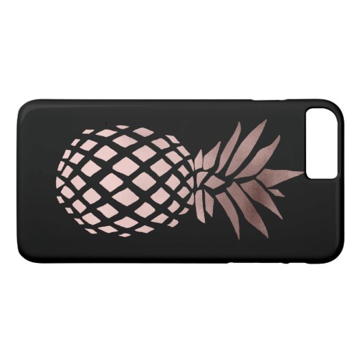 elegantes klares Imitat-Rosen-Goldtropische Ananas Case-Mate iPhone Hülle (Rückseite (Horizontal))