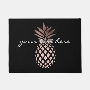 elegantes klares Imitat-Rosen-Goldtropische Ananas Fußmatte