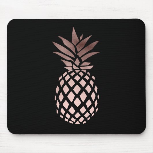 elegantes klares Imitat-Rosen-Goldtropische Ananas Mousepad (Vorne)