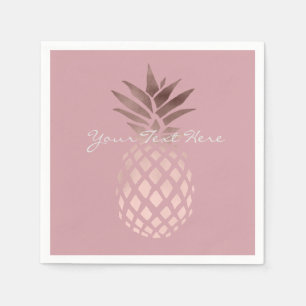 elegantes klares Imitat-Rosen-Goldtropische Ananas Serviette