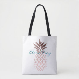 elegantes klares Imitat-Rosen-Goldtropische Ananas Tasche