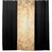 elegantes klares Imitatgold und schwarze Streifen Duschvorhang (Vorderseite)