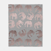 elegantes klares Rosengoldstammes- Elefantmuster Fleecedecke (Vorderseite)