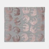 elegantes klares Rosengoldstammes- Elefantmuster Fleecedecke (Vorderseite (Horizontal))