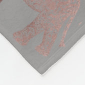 elegantes klares Rosengoldstammes- Elefantmuster Fleecedecke (Ecke)