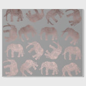 elegantes klares Rosengoldstammes- Elefantmuster Geschenkpapier (Flach)
