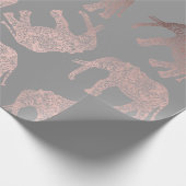 elegantes klares Rosengoldstammes- Elefantmuster Geschenkpapier (Ecke)