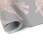 elegantes klares Rosengoldstammes- Elefantmuster Geschenkpapier (Rolleneckpunkt)