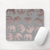elegantes klares Rosengoldstammes- Elefantmuster Mousepad (Mit Mouse)