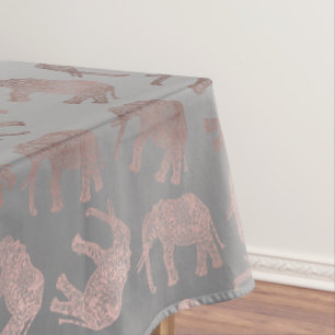 elegantes klares Rosengoldstammes- Elefantmuster Tischdecke