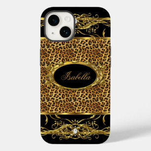 Elegantes Klasse Gold Leopard Schwarz Case-Mate iPhone Hülle