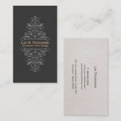 Elegantes klassiches Design in schwarzweiß Visitenkarte (Vorne/Hinten)