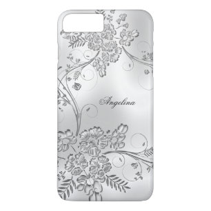 Elegantes, klassiges Silber-Metall-Blumen-Look Case-Mate iPhone Hülle