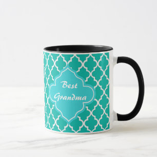 Elegantes, klassisches, aquamarines Quatrefolionmo Tasse