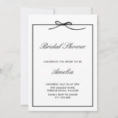 Elegantes klassisches Black Bow-Brautparty Einladung (Vorderseite)