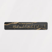 Elegantes, klassisches Black Gold Marmor Beauty-Pr Etiketten (Design 1)
