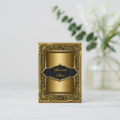 Elegantes klassisches Black Old Gold Visitenkarte (Stehend Vorderseite)