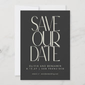 Elegantes klassisches Black Simple Modern Trendy F Save The Date (Vorderseite)