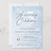 Elegantes klassisches blaues Aquarell 25 Jahre Jub Einladung (Vorderseite)