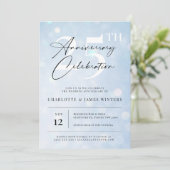 Elegantes klassisches blaues Aquarell 25 Jahre Jub Einladung (Stehend Vorderseite)