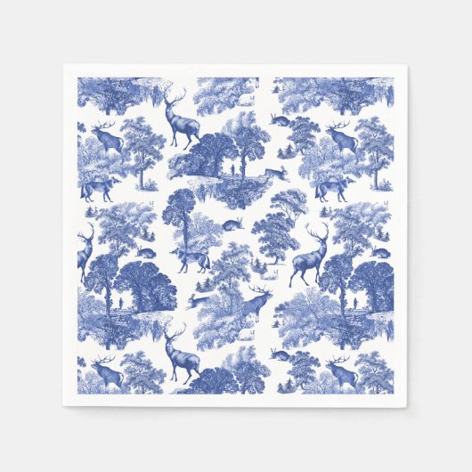 Elegantes, klassisches Blaues Französisches Toile  Serviette (Vorderseite)