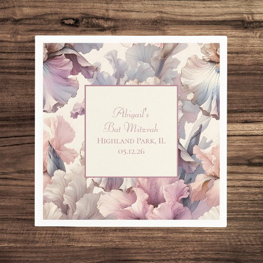 Elegantes klassisches Blush Bat Mitzvah Serviette