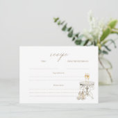 Elegantes klassisches Champagner-Brautparty Rezept Begleitkarte (Stehend Vorderseite)