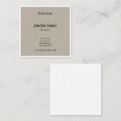 Elegantes klassisches Design Coole Nostalgie Quadratische Visitenkarte (Vorne/Hinten)