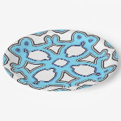 Elegantes klassisches Design in Blau und Weiß Pappteller (Schrägansicht)