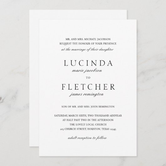 Elegantes klassisches Formal mit einem QR-Code Einladung (Vorne/Hinten)