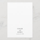 Elegantes klassisches formales Black Wedding Dinne Menükarte (Rückseite)