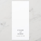 Elegantes klassisches formales Black Wedding Dinne Menükarte (Rückseite)