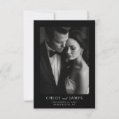 Elegantes klassisches formales Schwarzes Foto Hoch Dankeskarte (Vorderseite)