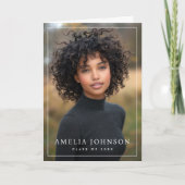 Elegantes klassisches Foto für Abschluss an der Gr Dankeskarte (Vorderseite)