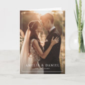 Elegantes klassisches Foto gefaltet Dankeskarte (Vorderseite)