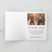Elegantes klassisches Foto gefaltet Dankeskarte (Innenseite)