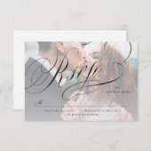 Elegantes klassisches Foto Hochzeit RSVP-Auto RSVP Karte (Vorne/Hinten)