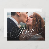 Elegantes klassisches Foto Hochzeit RSVP Pos Postkarte (Vorne/Hinten)