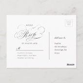 Elegantes klassisches Foto Hochzeit RSVP Pos Postkarte (Rückseite)