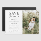 Elegantes klassisches Foto Hochzeit Sichern Sie da Magnetkarte (Vorne/Hinten)