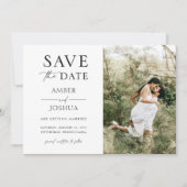 Elegantes klassisches Foto Hochzeit speichern Sie Einladung (Vorderseite)