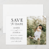 Elegantes klassisches Foto Hochzeit speichern Sie Einladung (Vorne/Hinten)