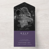 Elegantes klassisches Foto Lila UAWG Wedding All In One Einladung (Innen Boden)